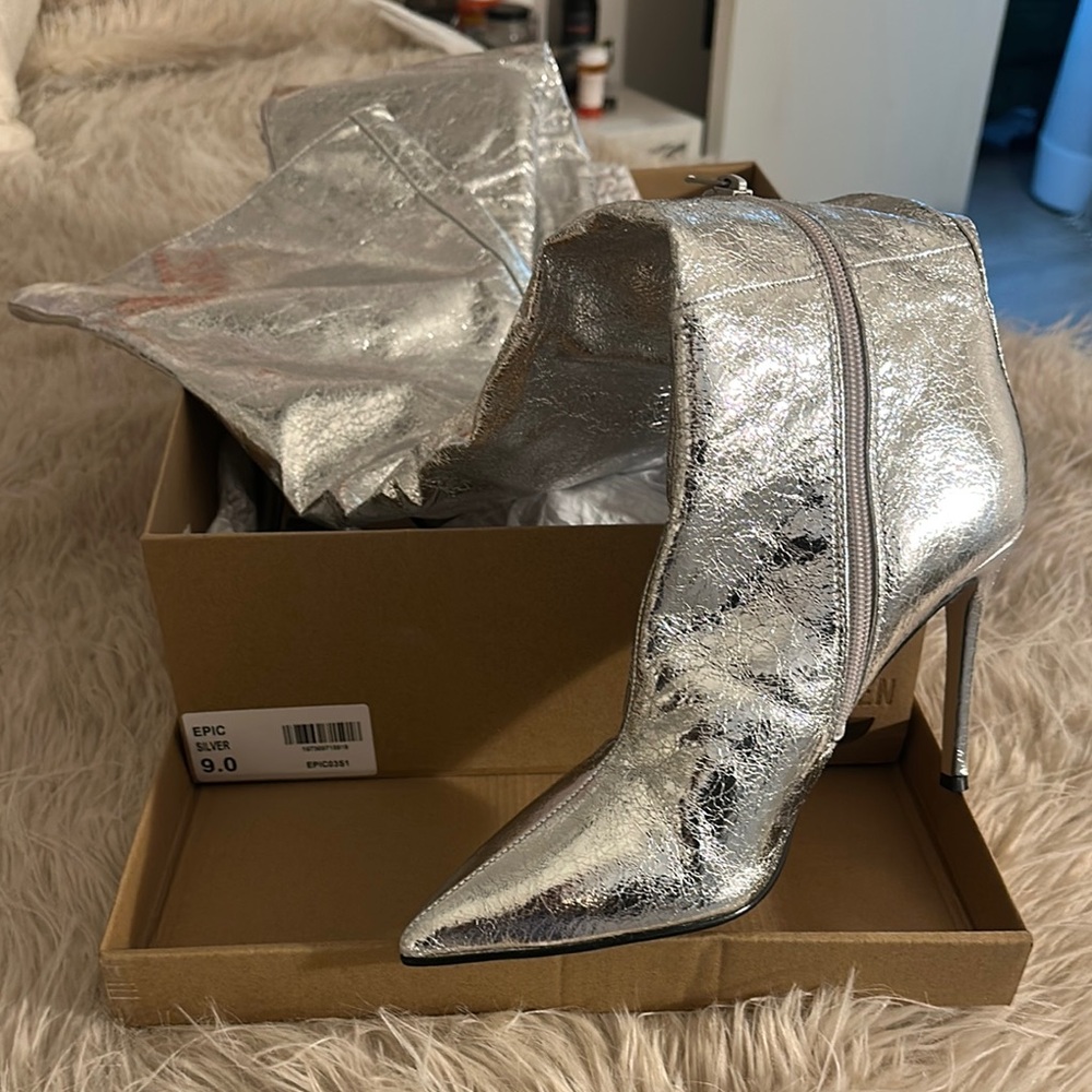 Steve Madden Silver Heeled Boots